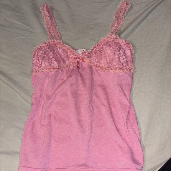 Liz Lisa Lace Ribbon Cami top Pink Gyaru Dollette Whimsical Top Size Small - Picture 4 of 6